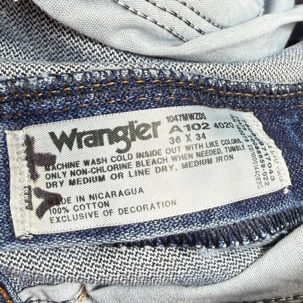 Wrangler Jeans Mens 36x34 Blue 47MWZ Regular Fit Denim